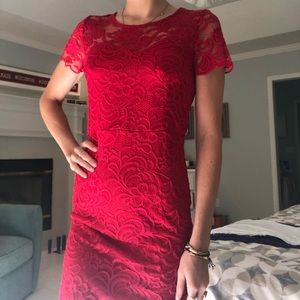 lace red dress